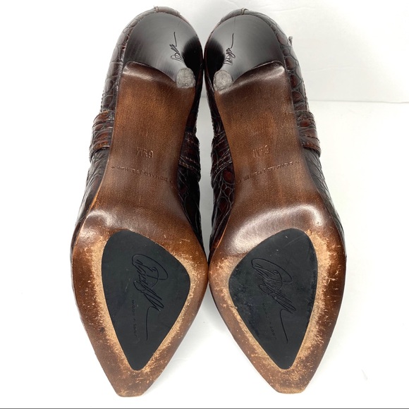 Donald J. Pliner Ankle Stiletto Booties Croc Skin - Picture 12 of 16